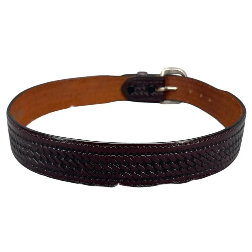 Vintage Brown Leather Braided Western Country Belt Men 30